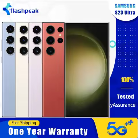 Original Samsung Galaxy S23 Ultra S918U1 5G Mobile Phone 6.6" AMOLED 8GB RAM 256GB ROM Snapdragon 8 