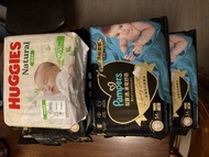 Pampers Luxury Silk Diapers NB Size plus free Huggies Natural NB Size
