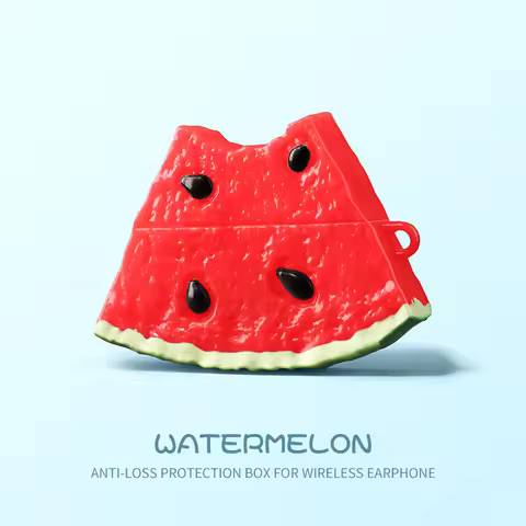 For Airpods 4 Simulation Fruit 3D Watermelon Cute Earpods Case for Airpods 1 2 3 Pro 2 Wireless Earp