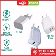 ROBOT RT-K8 Charger Adapter K8S/ K8/ Plus 10W 2A Small & Portable Charger Cover with Official Origin