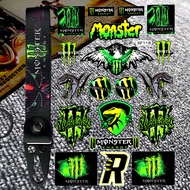 For Reflective Car Motorcycle Whole SET Monster Sticker Decals  Motorcycle Scooter Body Fuel Tank Riding Helmet Windshield Glass Fender Motor Bike Accessories Decal.