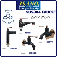 ISANO SUS304 Faucet Black Series Air Tap Water Tap Pipe Wall Pillar Mounted NANO BLACK & ROSE GOLD B