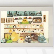 A4 アートポスター おむすびインコ 日本 おにぎり 氣 シマエナガ セキセイインコ インコ 鳥 小鳥 野鳥 スズメ オカメインコ カワセミ