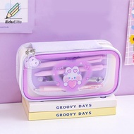 EduElite Kawaii bút chì trong suốt trường hợp công suất lớn không thấm nước Túi bút Kawaii mỹ phẩm T