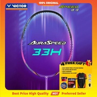 VICTOR AURASPEED 33H Badminton Racket | Raket Badminton Original Tali Grip Siap Pasang | REKEK