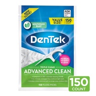 DenTek, Triple ,Clean, Advanced Clean Floss Picks, No Break & No Shred Floss, 150 Count