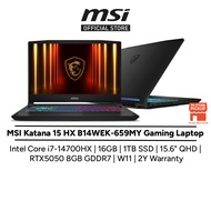 MSI Katana 15 HX B14WEK-659MY (i7-14700HX/16GB/1TB SSD/15.6" QHD/RTX5050 8GB GDDR7/W11/2Y) Gaming La