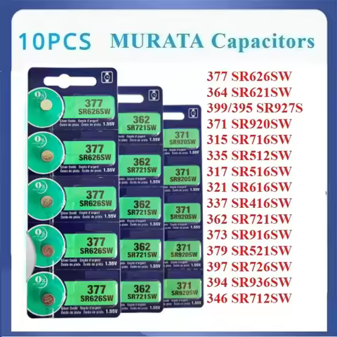 10 Pieces Murata SR626SW 377 SR621SW 364 SR920SW 371 SR616SW 321 SR936SW 394 SR521SW 379 395 SR927S 