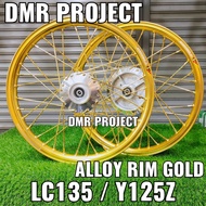 ALLOY RIM ( LAMBORG 9 ) SRL/LC135/LC5S/Y125Z 1.40 X 17 COMPLATE SET ( GOLD / LIGHT GOLD ) HUB CHROME