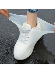 1雙橡膠雨靴,戶外矽膠防水鞋套,雨天鞋套,可重複使用的防滑雨靴