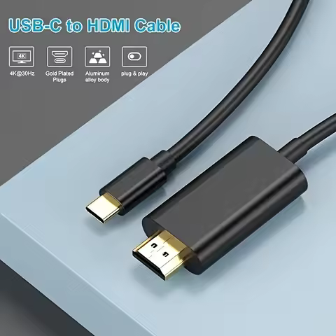 USB C to HDTV Cable 4K@30Hz Type C to HDTV Cable Thunderbolt 3/4 Compatible for MacBook Pro Air iPad