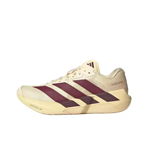 Adidas ADIZERO DROPSET PRO Running Shoes Women's Warm Vanilla/Dark Reddish Purple LA3926