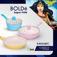 BOLDE SUPER PAN WONDER WOMAN 5 PCS SET PANCI FRY PAN GRANITE KERAMIK