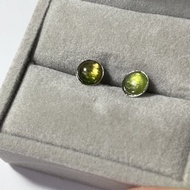 【歪歪西水晶】碧璽s925純銀耳釘