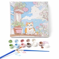 Paint by Number DIY Kit 20x20cm Canvas Number Painting Set 20x20cm