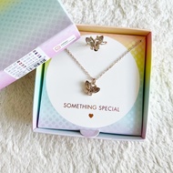 Lovisa Butterfly Necklace Ring Set in Gift Box | Rantai Leher Cincin 蝴蝶 项链 耳环