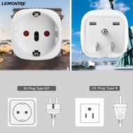 LEMONTRE EU Plug Adapter, Universal Lightweight Outlet Adapter, Portable Multi-Purpose Compact Trave