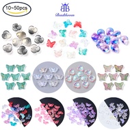 20PCS Electroplate Transparent Glass Beads AB Color PlateD Butterfly Bead Clear AB 14.5x8x3.5mm Hole