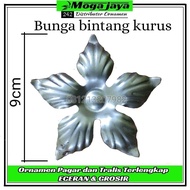 bunga matahari dan bintang ornamen tralis aksesoris pagar besi tempa bahan plat