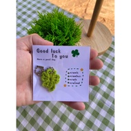 Keychain 4-Leaf Clover Leaf Crochet Flower Graduation Gift Giveaway Gifts For Various Occasions