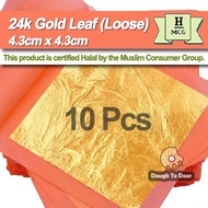 24K Gold Leaf 24K Gold Sheet Foil Gold Cake Decoration Kek Hiasan Art Decoration 24K