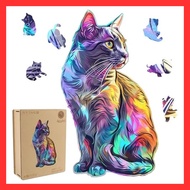 【Directly】 Delobil Jigsaw Puzzle 500 Pieces Christmas Wooden Cat 5mm Thick Uniquely Shaped Pieces La