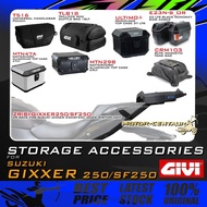 GIVI SUZUKI GIXXER 250/SF250 ZR RACK (W/BRAKE LED, 7KG) & KOTAK/BOX MTN39/MTN29 ALUMINIUM TOP CASE