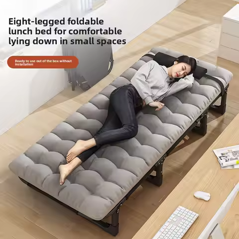 Folding bed office single metal household siesta folding recliner multi-functional camp bed adult si