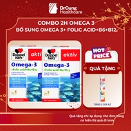 COMBO 2 BOXES of Doppelherz Omega 3 Fish Oil - Supplement Omega 3, Folic Acid, Maintain Heart Health