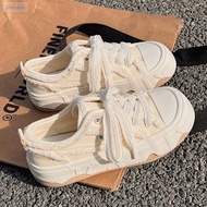 Small Niche Design Bum Style Women's Canvas Shoes - Thick Sole White Sneakers | Spring Collection 20