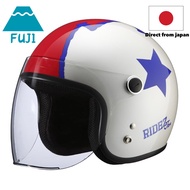 【RIDEZ】 Jr GOGO Jet Helmet Bike Pearl White Kids (53-54cm) Bike Helmet Jet with Open/Close Shield Ju