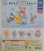 全新 日版 包平郵 Takara Tomy A.R.T.S Minna de awa-awa Mascot Pokemon 比卡超 車厘龜 泡沫栗鼠 水躍魚 大呆獸 全5種 寵物小精靈 精靈寶可夢 泡