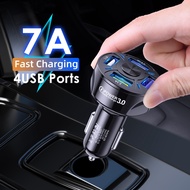 Car Charger Mobil 4 Lubang USB  QC3.0 35W 7A  Adaptor Adapter Colokan Listrik Mobil 4 Port untuk Cha