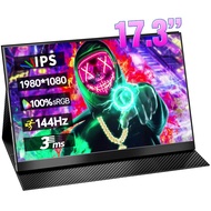 17.3 Inch 144Hz IPS Ultra Slim Portable Monitor 1080P HDR HDMI Type-C Display For Computer Laptop Xbox Ps4 Switch Gaming