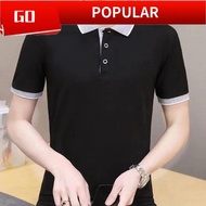 baju kemeja lelaki kemeja putih 2021 Kemeja Polo Trend Baru Lelaki T-Shirt Lengan Pendek Sutera Ais Lapel Kemeja-T Baju Baju Atas Lelaki