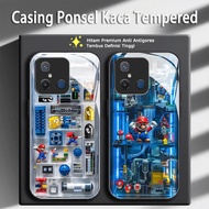 Super Mario Casing For Redmi 14C 13 13C 12 12C 10 10A 9 9C 8 7 6 A 4G 5G Jenama bergaya Glass Phone 