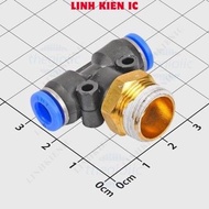 [2 Pieces]- PB6-03 Pneumatic Connector With T-Thread Pipe 6mm External Thread 16mm, 3/8inch Linhkien