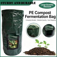 Vegetable Ferment Compost Bag 15 & 34 Gallon Reusable Garden Compost Bag with Lid Kitchen Garden Fer