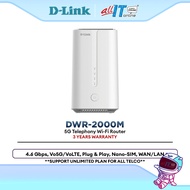 D-Link DWR-2000M 5G WiFi 6 Router AX3000 for Home Office SIM Broadband 2.5G Port High Speed 256 Devi