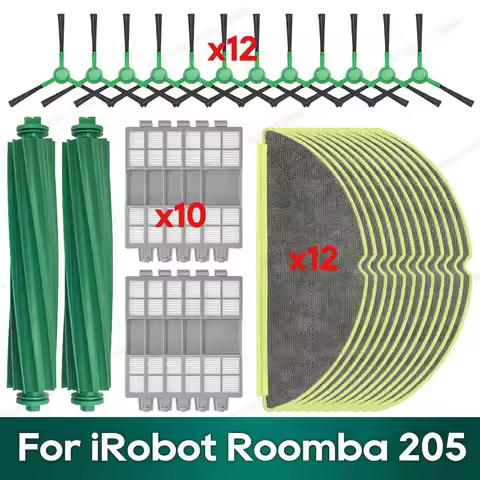 Compatible for iRobot Roomba 205 DustCompactor Combo / Vac Spare Parts Main Brush Filter Mop Cloth A