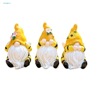 SHI  Small Garden Gnome Resin Garden Gnome 3 Pcs Spring Garden Gnome Figurines Hear See Speak No Evi