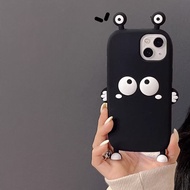 Cute Cartoon 3D Coal Ball Phone Case for Vivo S18/S17/S16/S15/X90S X80 X100 Soft Silicone Full Cover