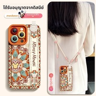 SUPER MOUSE | เคสป้องกันสำหรับ iPhone 16 Promax 14 Pro 13 8p 7 Plus xr พร้อมสายคล้องปรับได้และสายคล้