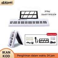 Piano Lipat 61Tombol Keyboard Standar SemiBerat Piano Digital dengan Tas Tangan untuk Pecinta Piano