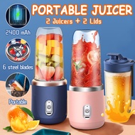 Electric fruit Portable juicer blender 2Cup juice mixer mini Wireless household USB Charging 6 Blade