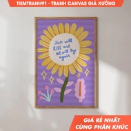 Tranh treo tường Try Again Poster Motivational Quotes Typography Colorful Printable Digital tặng k