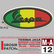 M-A12 LOGO EMBROIDERY PATCH VESPA ITALY BRAND/ - WHOLESALE TESTIMONIAL REVIEW PATCH