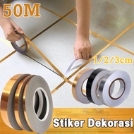 GOLD Wall Strip Plate List STICKER STICKER 50meter 1cm/2cm/3cm/5cm Ceramic Border STICKER
