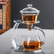 Semi-automatic lazy royal light kit kung fu brewing for home red mesh glass teapot set