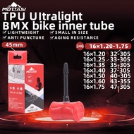 MOTSUV 16 inch TPU Bicycle Lnner Tube Ultralight French FV 45mm For Gravel 16x1.20 1.25 1.35 1.40 1.
